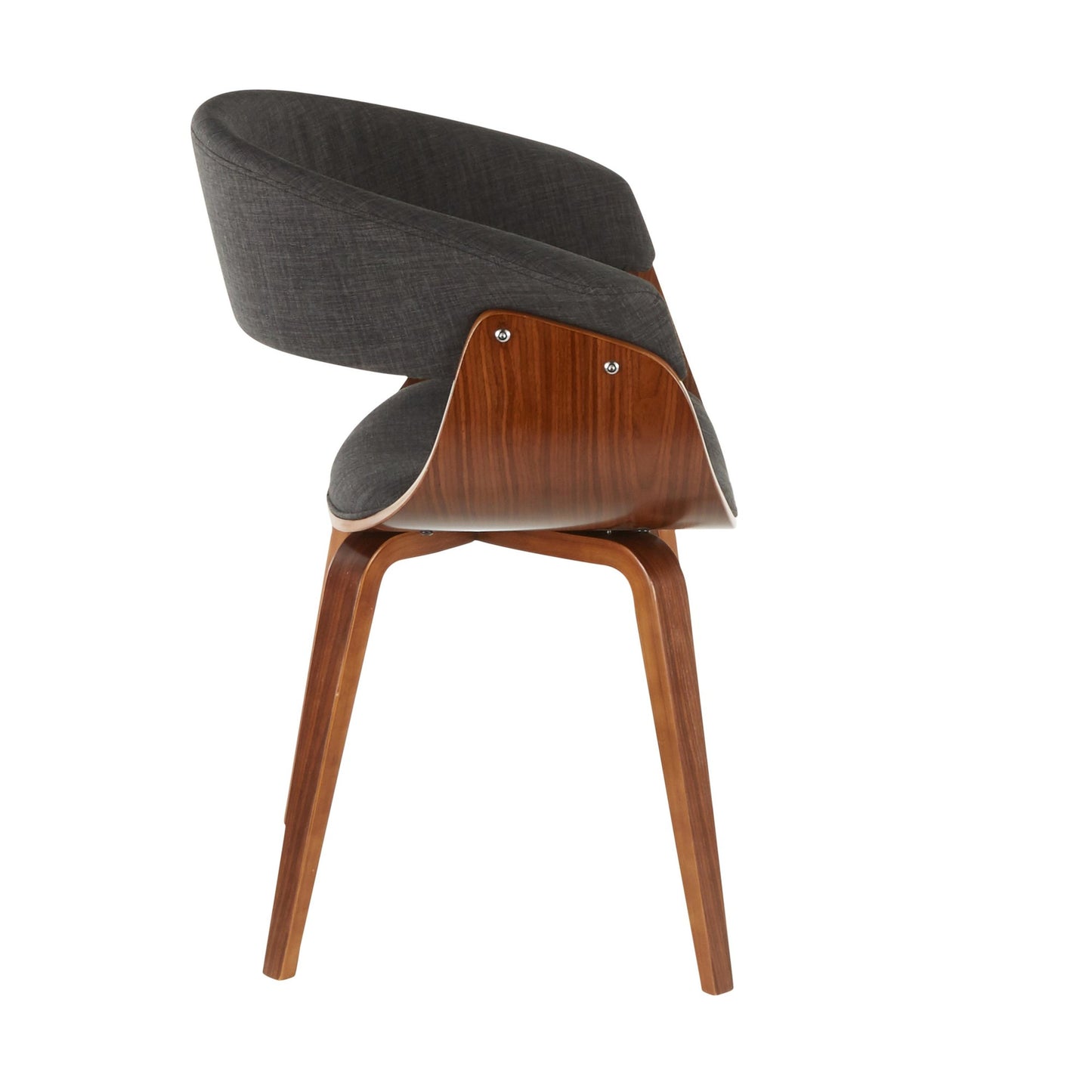 Vintage Mod Mid-Century Modern Dining/accent Chair in Walnut Wood and Blue Fabric by Majestic Office Furniture - Set of 2