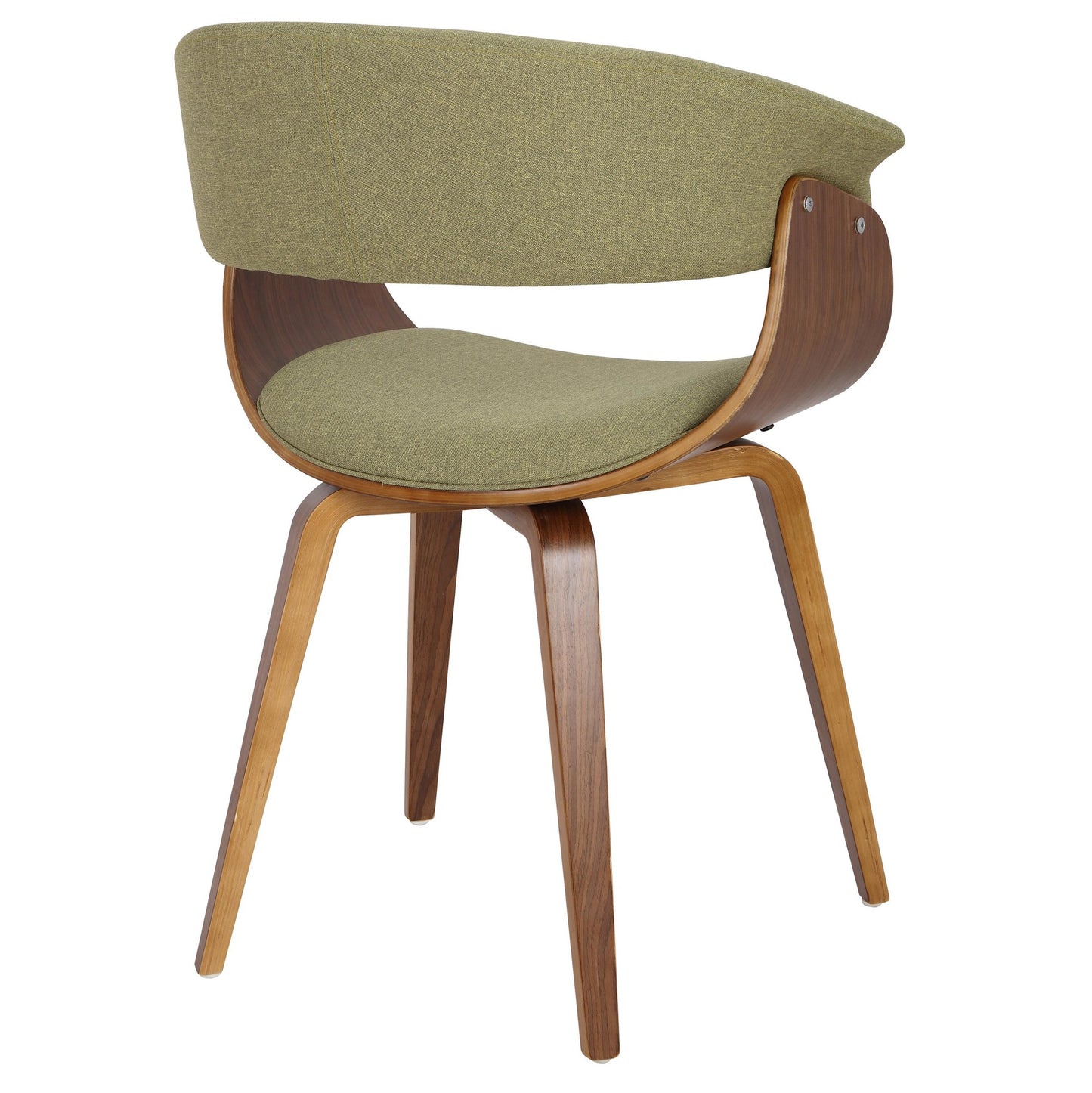 Vintage Mod Mid-Century Modern Dining/accent Chair in Walnut Wood and Blue Fabric by Majestic Office Furniture - Set of 2