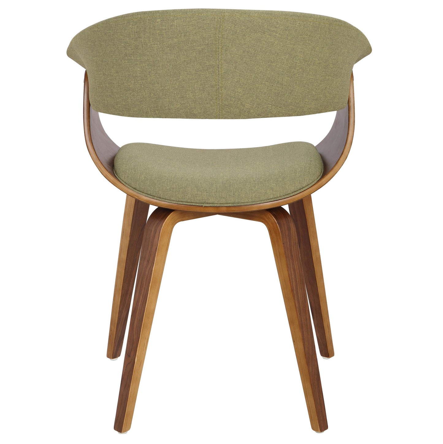 Vintage Mod Mid-Century Modern Dining/accent Chair in Walnut Wood and Blue Fabric by Majestic Office Furniture - Set of 2
