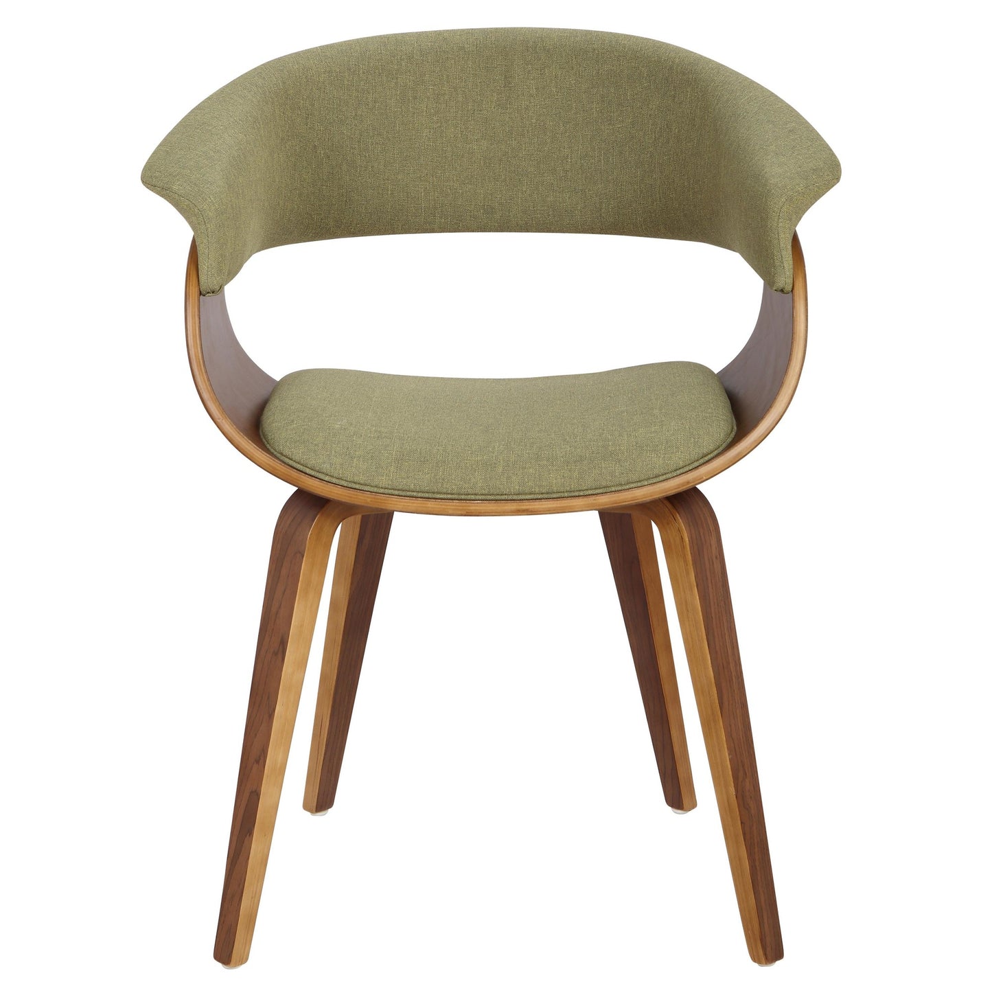 Vintage Mod Mid-Century Modern Dining/accent Chair in Walnut Wood and Blue Fabric by Majestic Office Furniture - Set of 2