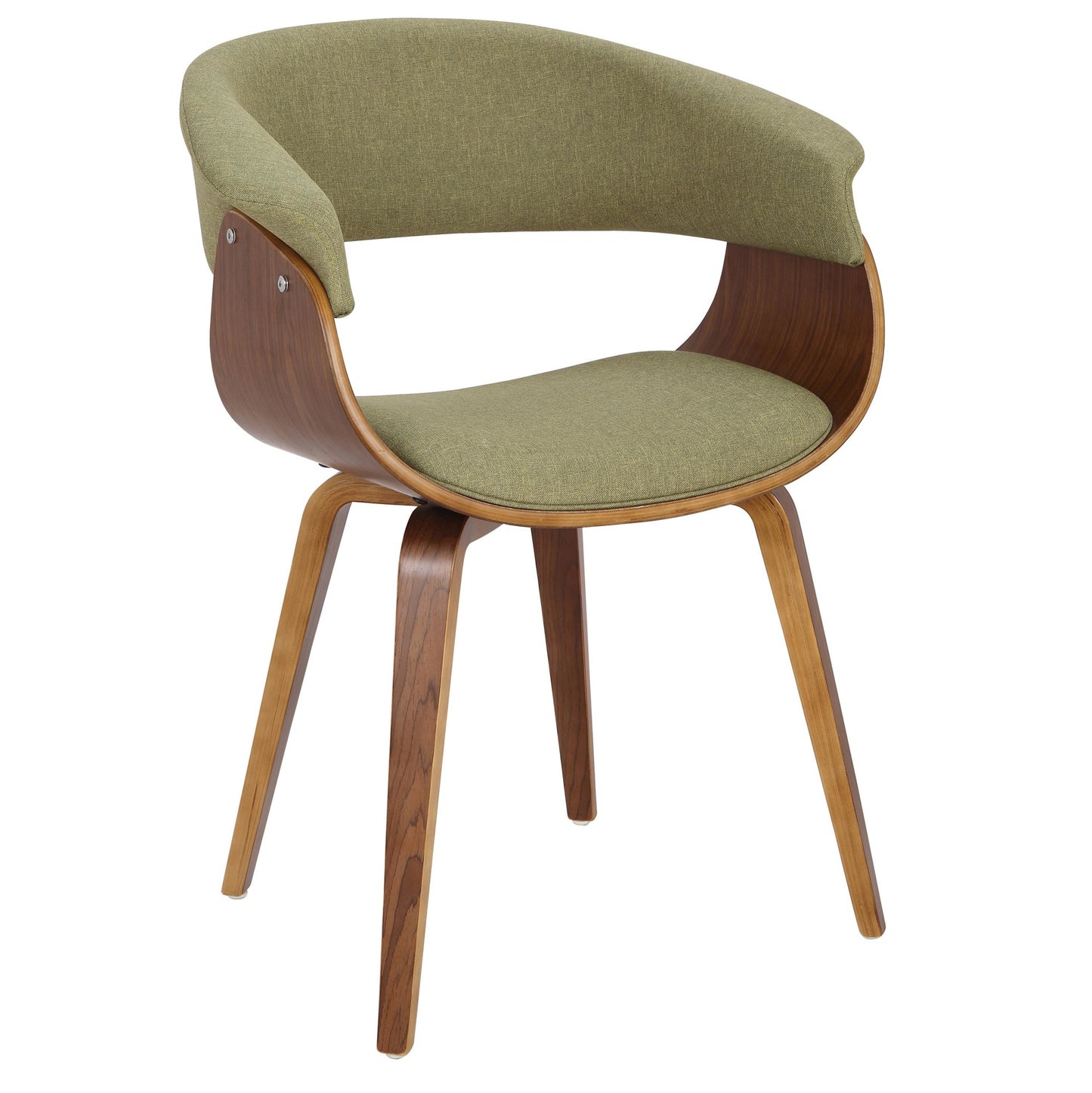 Vintage Mod Mid-Century Modern Dining/accent Chair in Walnut Wood and Blue Fabric by Majestic Office Furniture - Set of 2