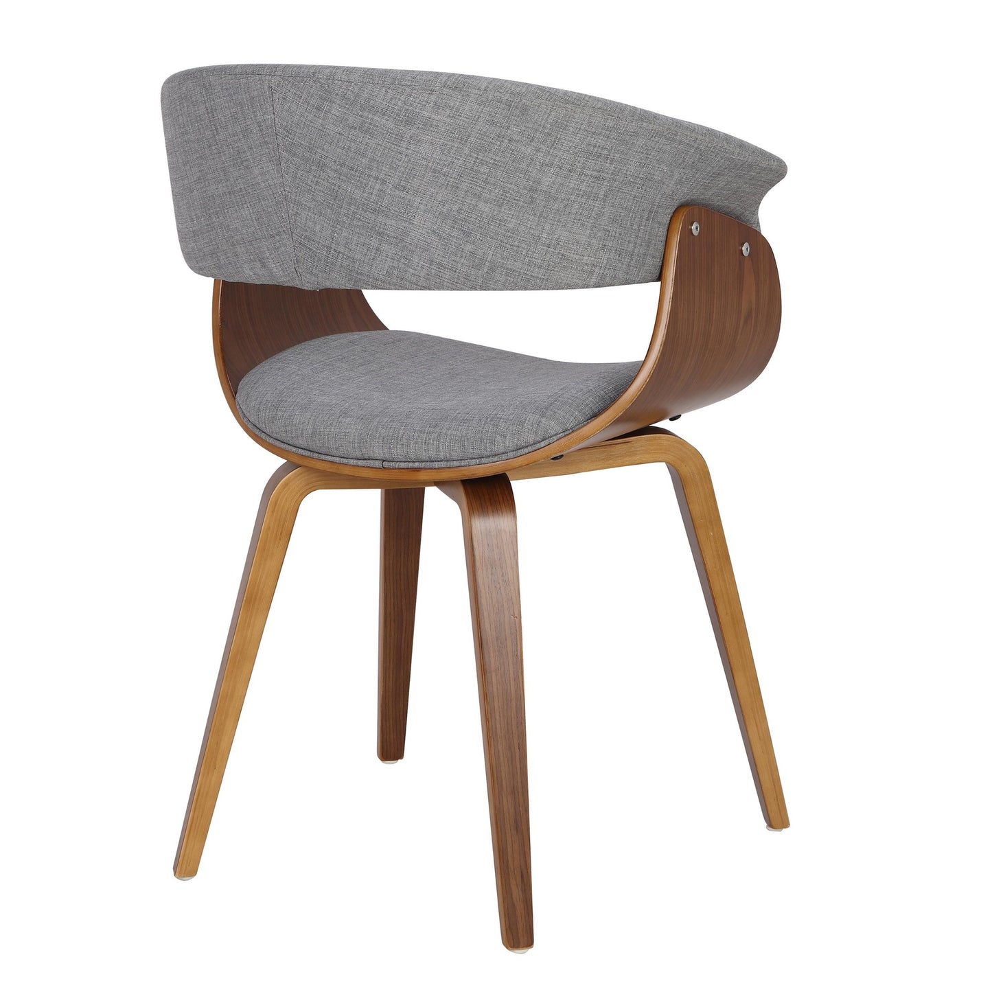 Vintage Mod Mid-Century Modern Dining/accent Chair in Walnut Wood and Blue Fabric by Majestic Office Furniture - Set of 2