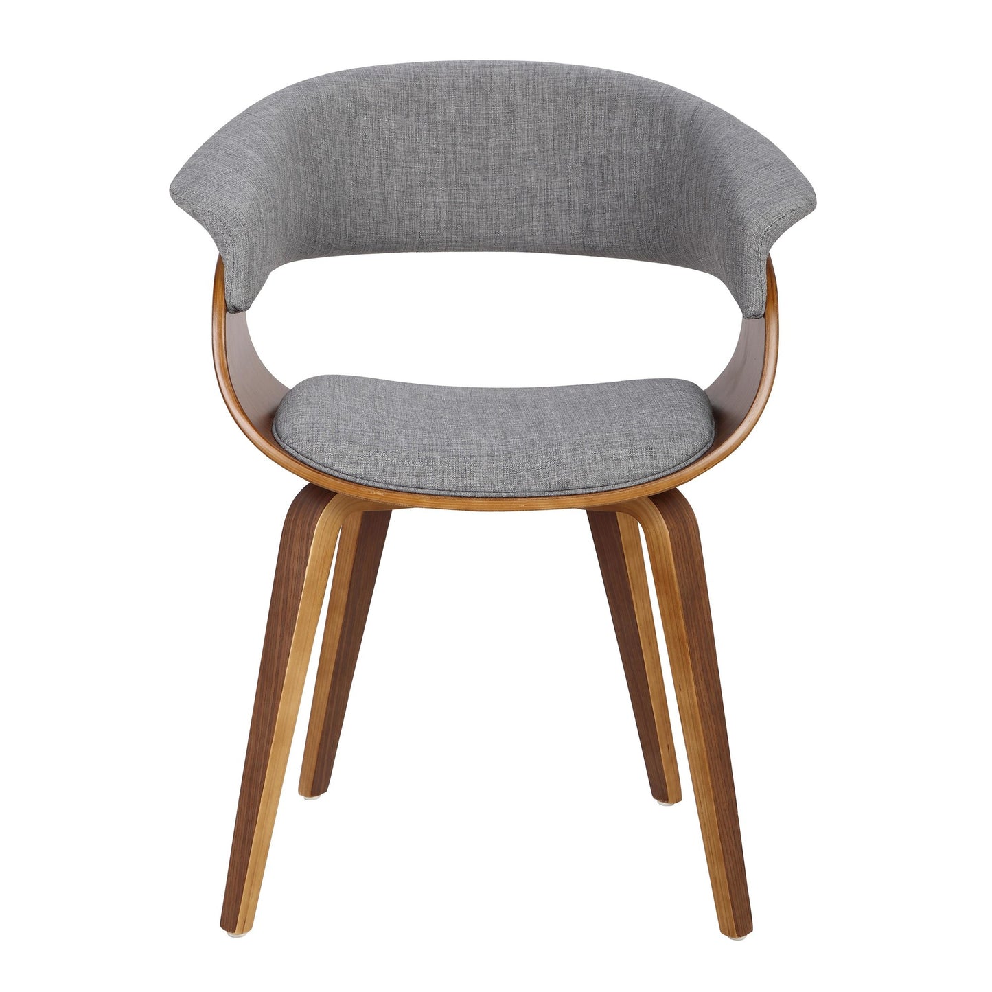 Vintage Mod Mid-Century Modern Dining/accent Chair in Walnut Wood and Blue Fabric by Majestic Office Furniture - Set of 2