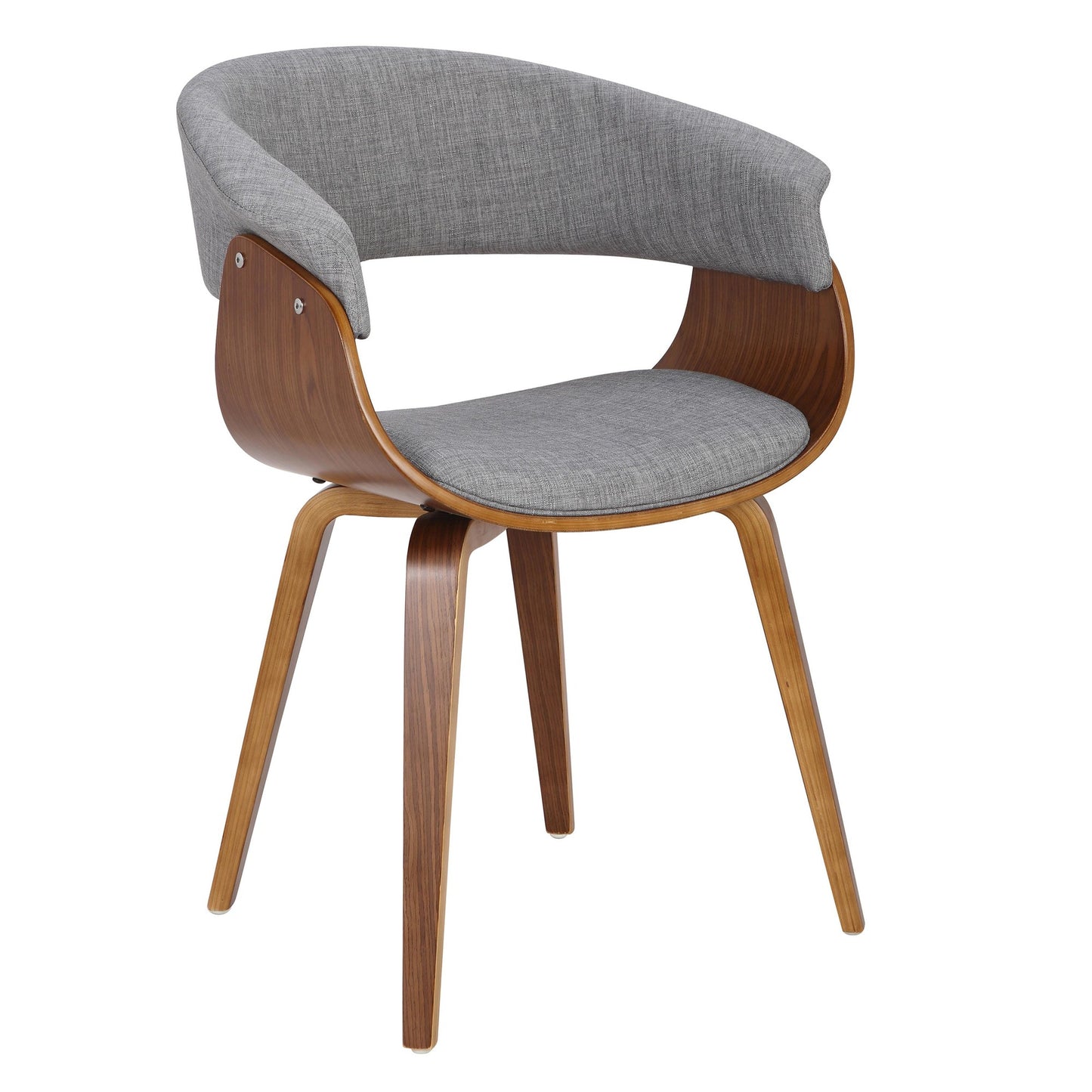 Vintage Mod Mid-Century Modern Dining/accent Chair in Walnut Wood and Blue Fabric by Majestic Office Furniture - Set of 2
