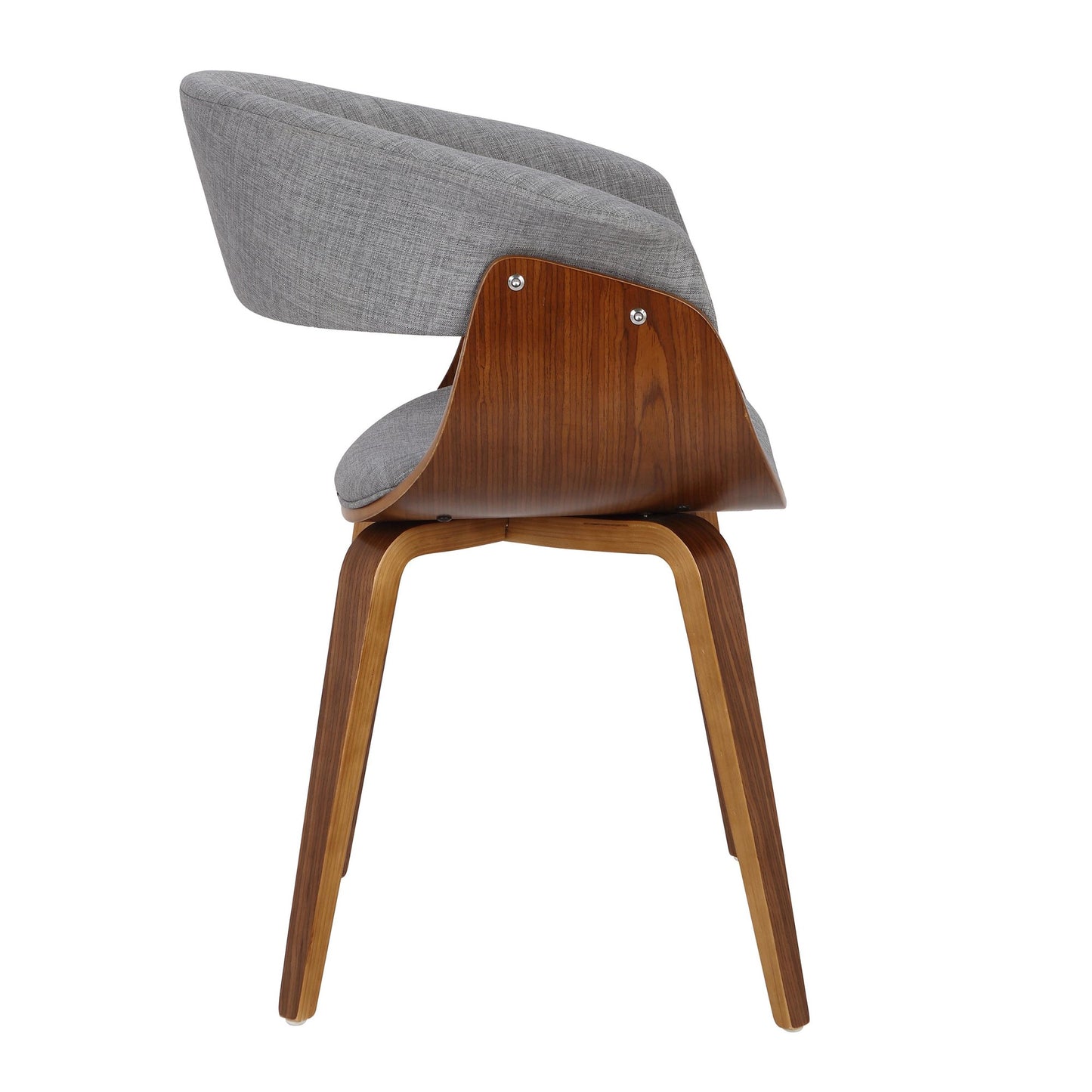 Vintage Mod Mid-Century Modern Dining/accent Chair in Walnut Wood and Blue Fabric by Majestic Office Furniture - Set of 2