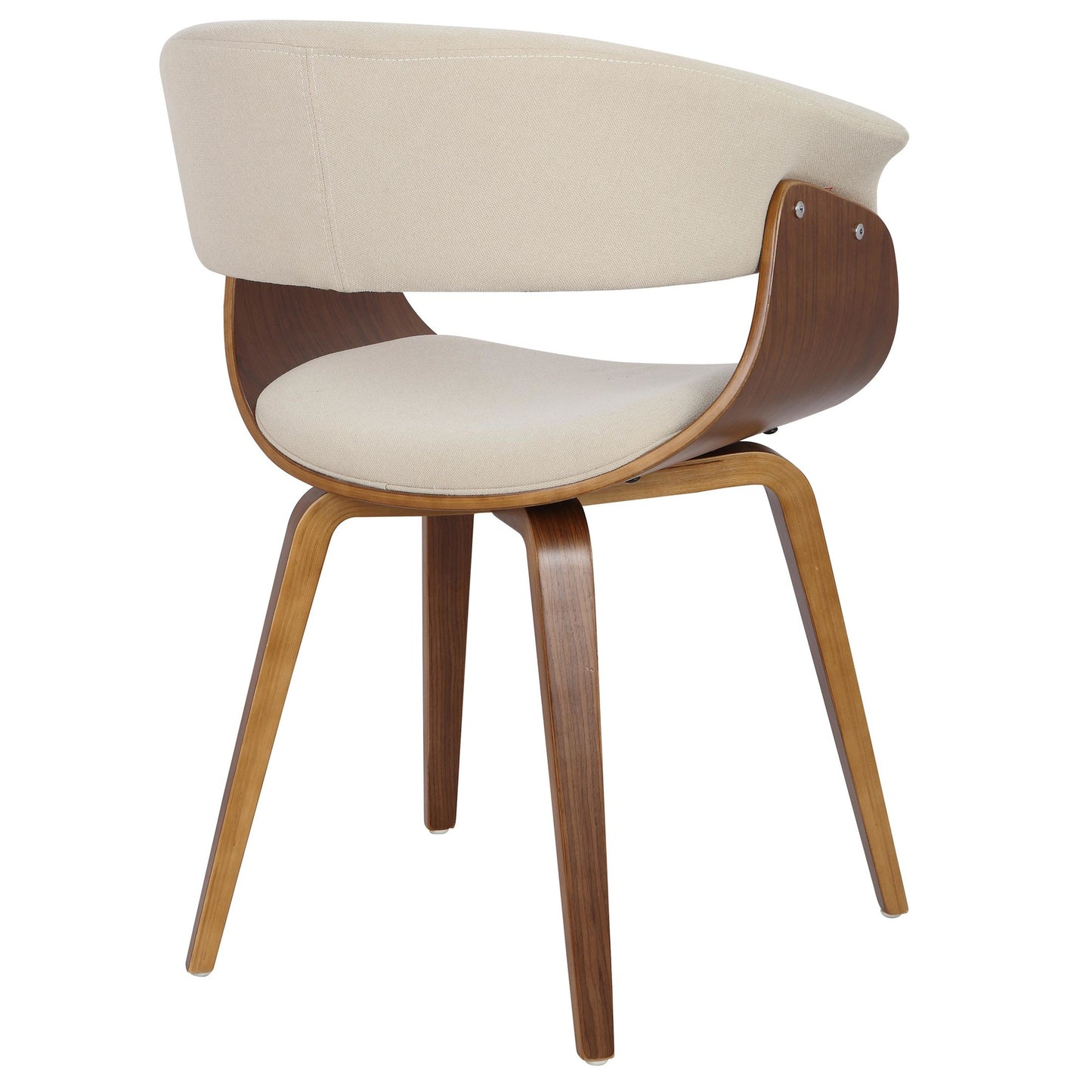 Vintage Mod Mid-Century Modern Dining/accent Chair in Walnut Wood and Blue Fabric by Majestic Office Furniture - Set of 2