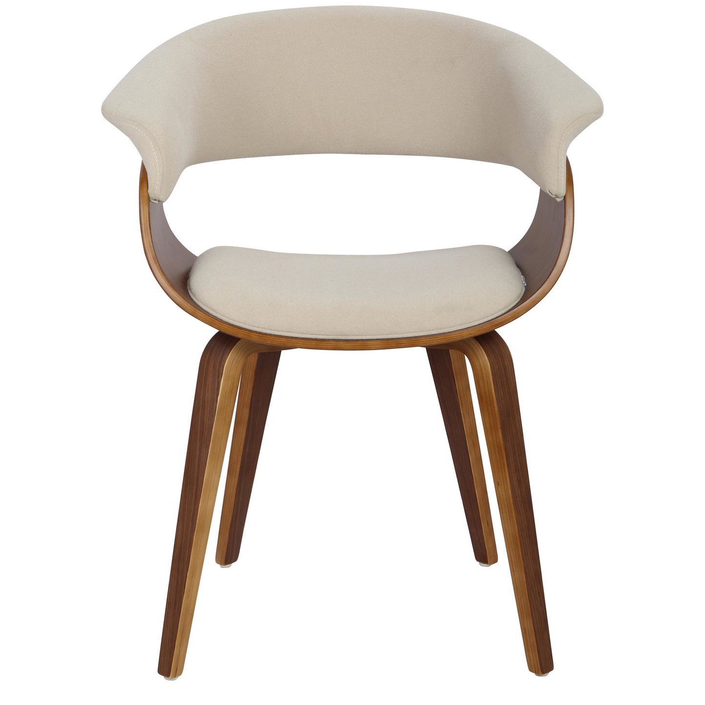 Vintage Mod Mid-Century Modern Dining/accent Chair in Walnut Wood and Blue Fabric by Majestic Office Furniture - Set of 2