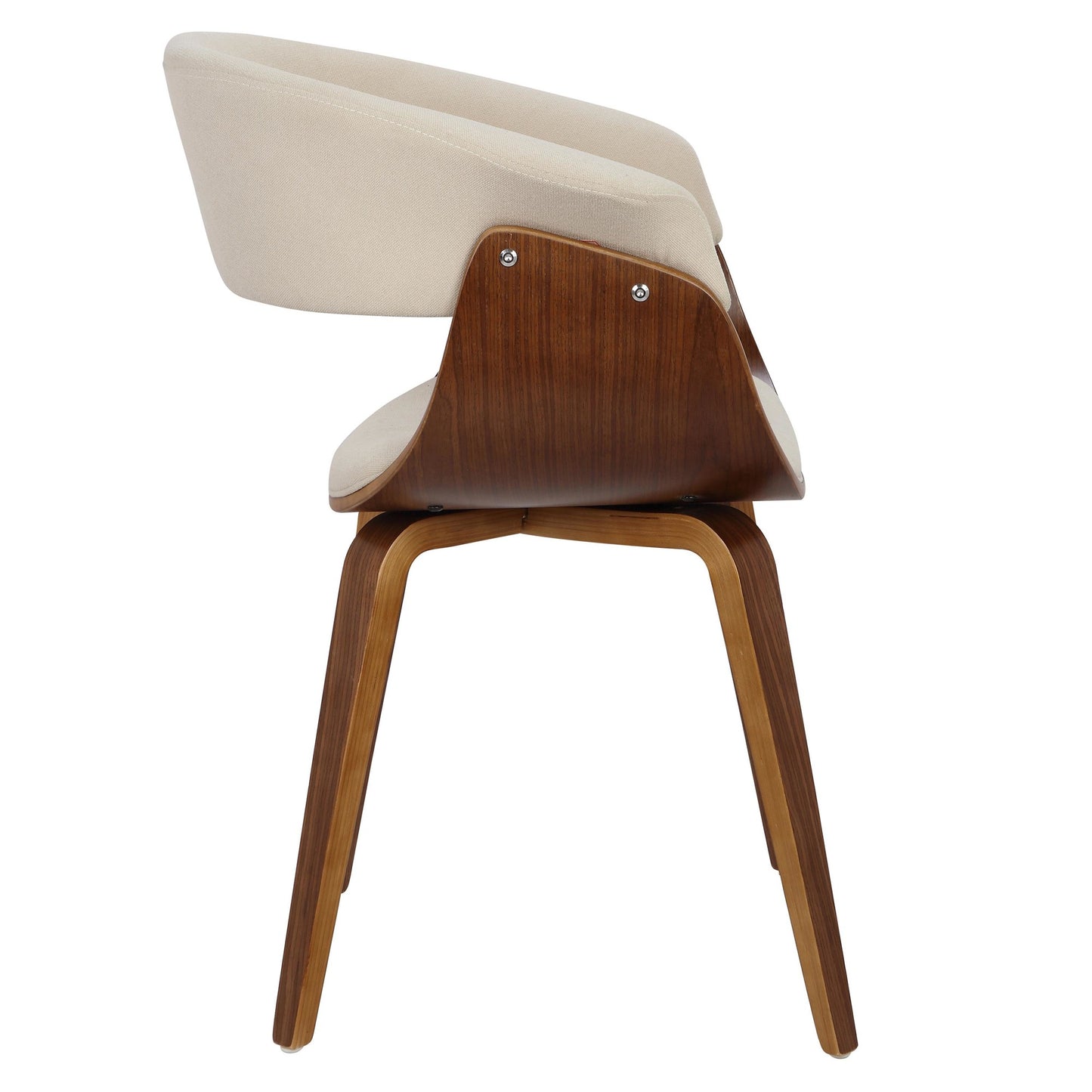 Vintage Mod Mid-Century Modern Dining/accent Chair in Walnut Wood and Blue Fabric by Majestic Office Furniture - Set of 2