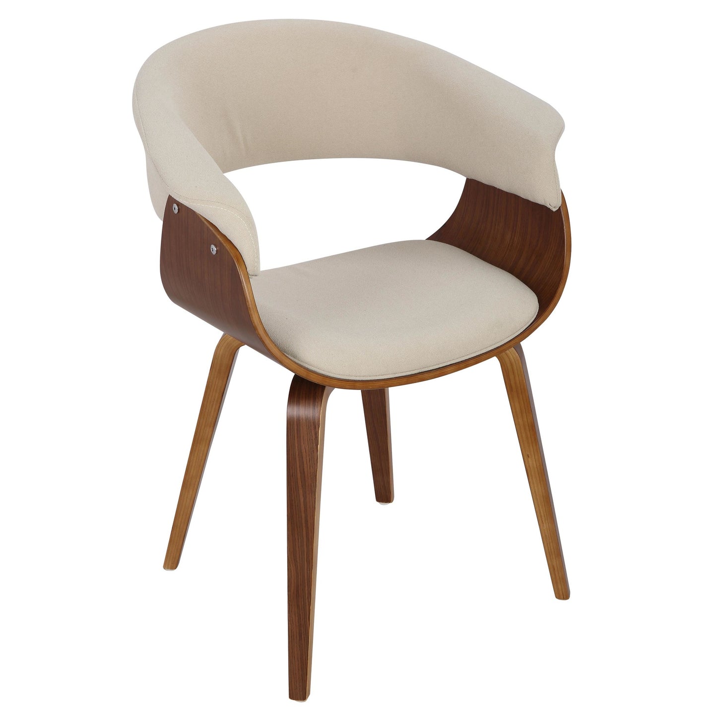 Vintage Mod Mid-Century Modern Dining/accent Chair in Walnut Wood and Blue Fabric by Majestic Office Furniture - Set of 2