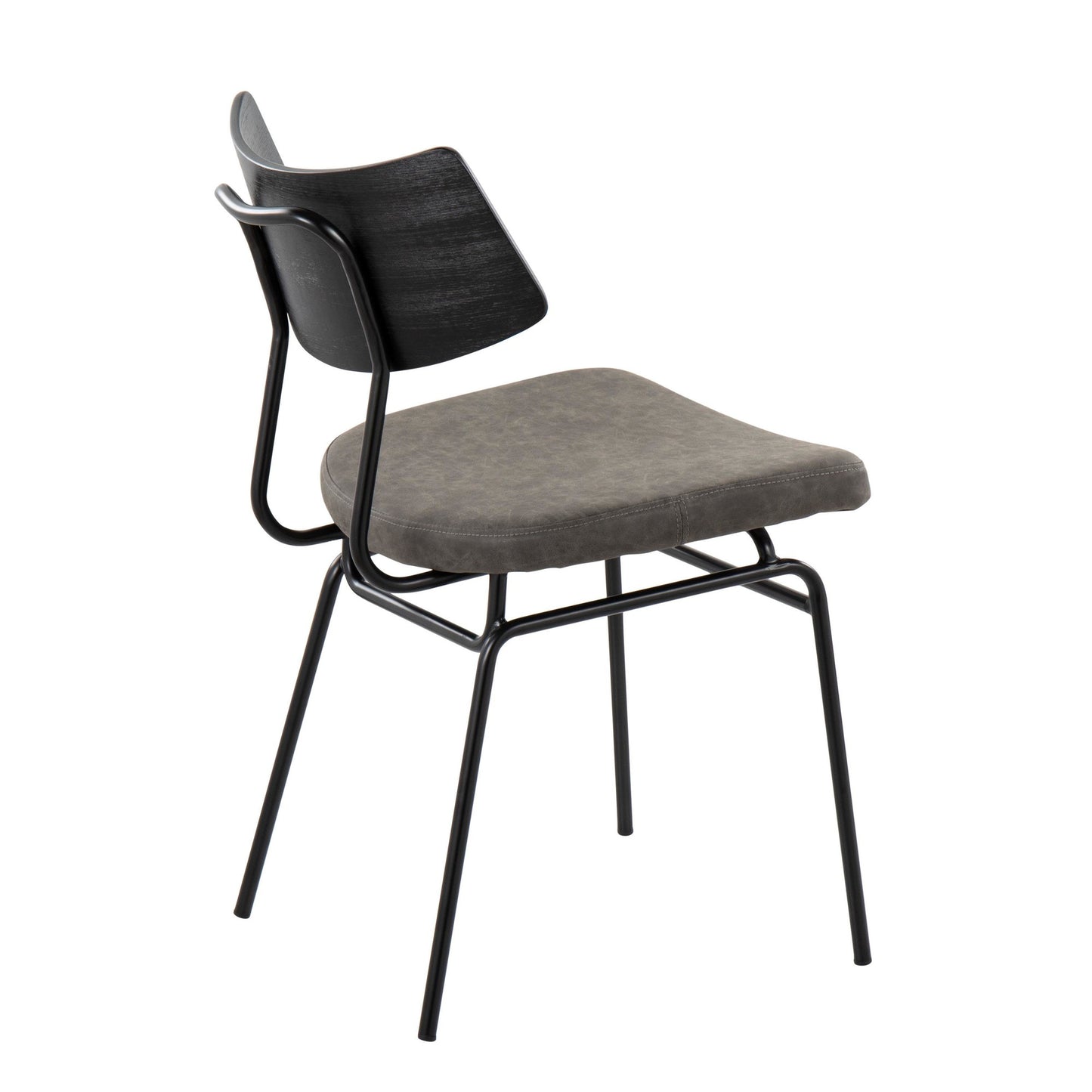 Mid-Century Modern Chair in Antique Copper Metal, Mustard Yellow Faux Leather, and Walnut Wood by Majestic Office Furniture - Set of 2