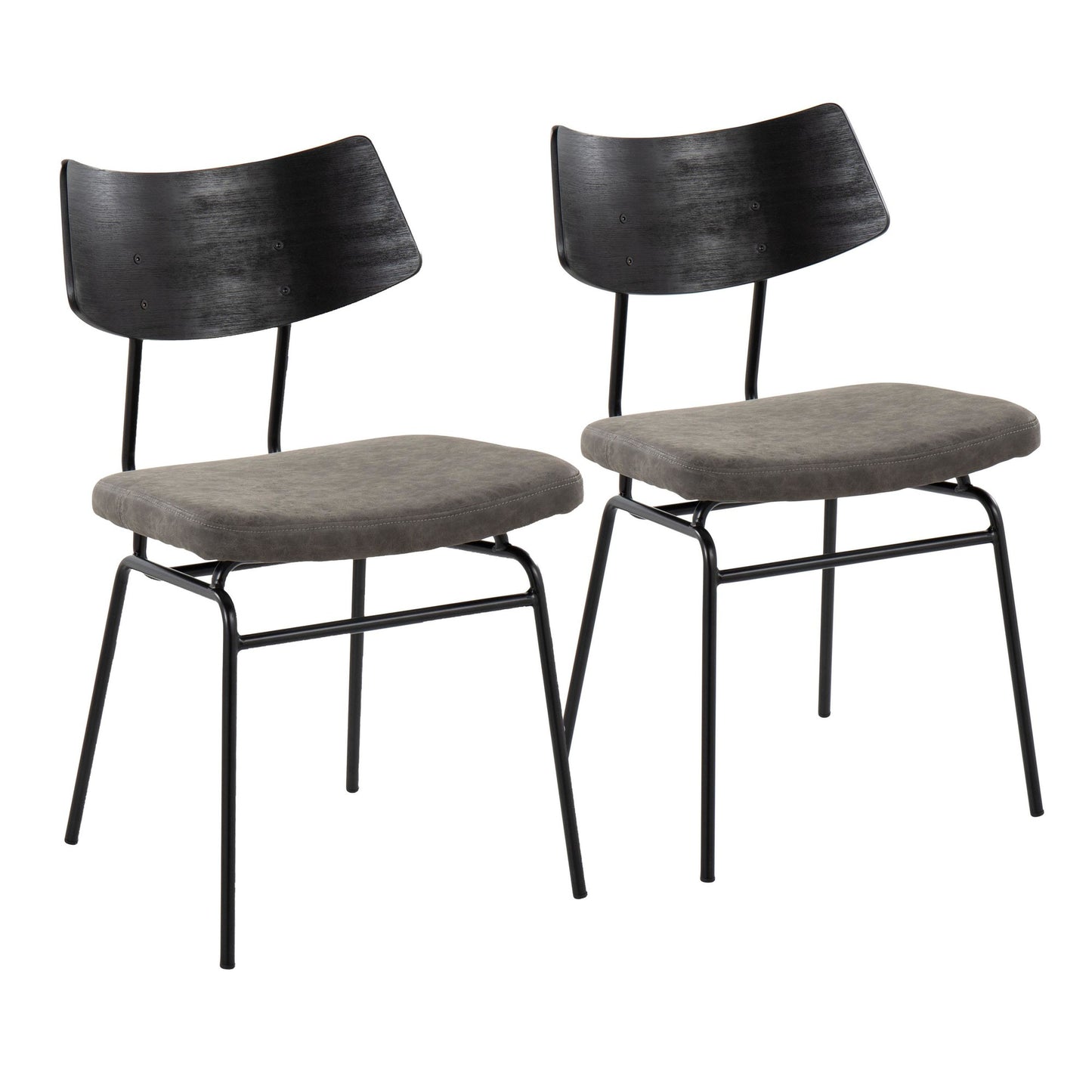 Mid-Century Modern Chair in Antique Copper Metal, Mustard Yellow Faux Leather, and Walnut Wood by Majestic Office Furniture - Set of 2