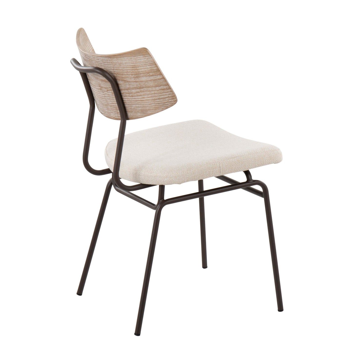 Mid-Century Modern Chair in Antique Copper Metal, Mustard Yellow Faux Leather, and Walnut Wood by Majestic Office Furniture - Set of 2