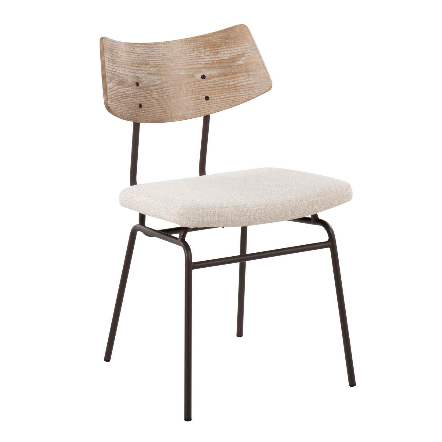 Mid-Century Modern Chair in Antique Copper Metal, Mustard Yellow Faux Leather, and Walnut Wood by Majestic Office Furniture - Set of 2