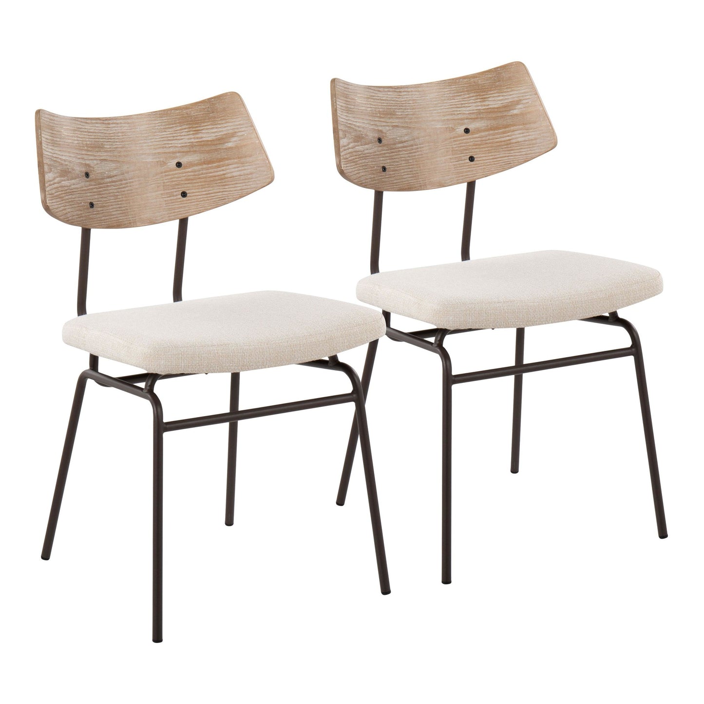 Mid-Century Modern Chair in Antique Copper Metal, Mustard Yellow Faux Leather, and Walnut Wood by Majestic Office Furniture - Set of 2