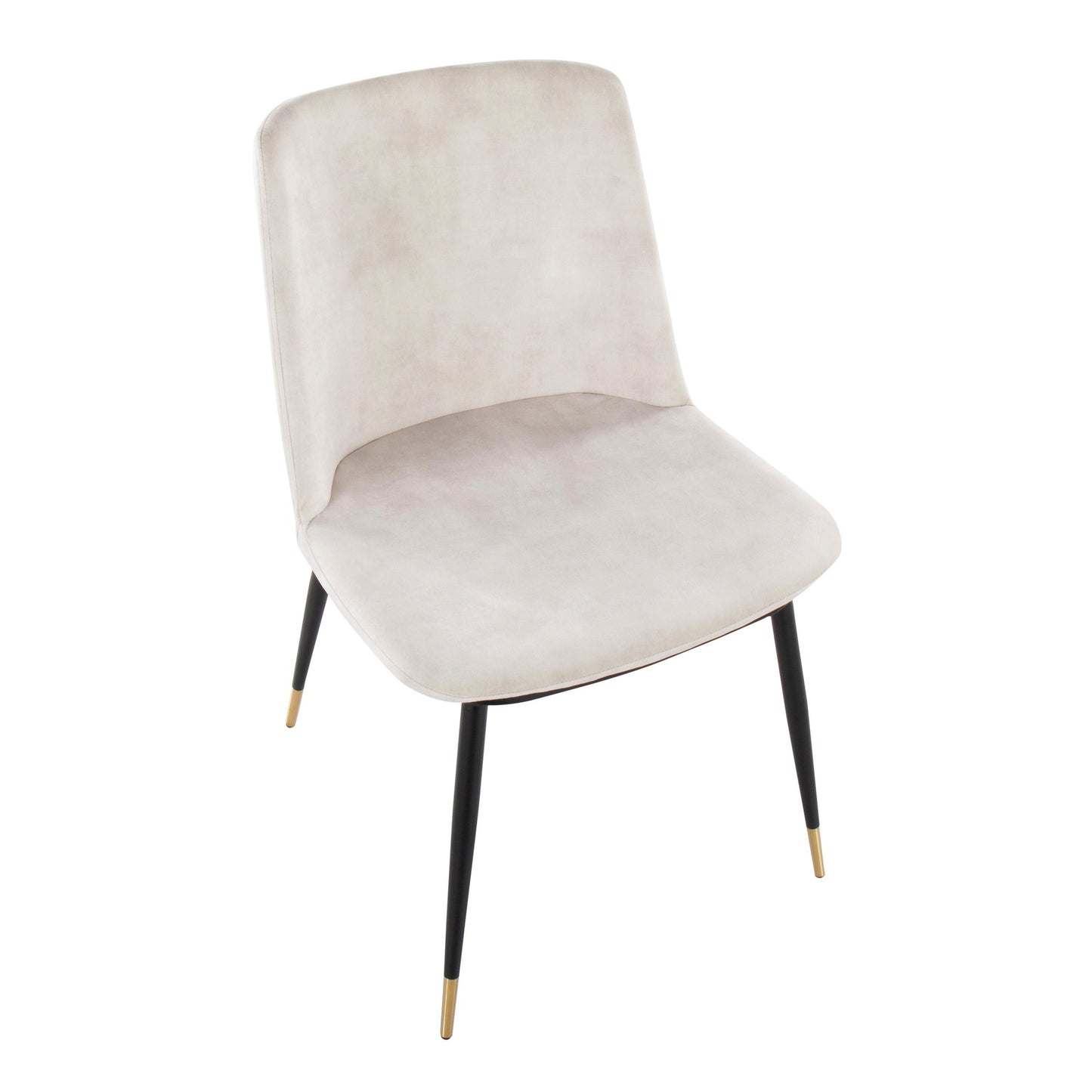 Contemporary Chair in Black Metal and Beige Velvet with Gold Metal Accents by Majestic Office Furniture - Set of 2