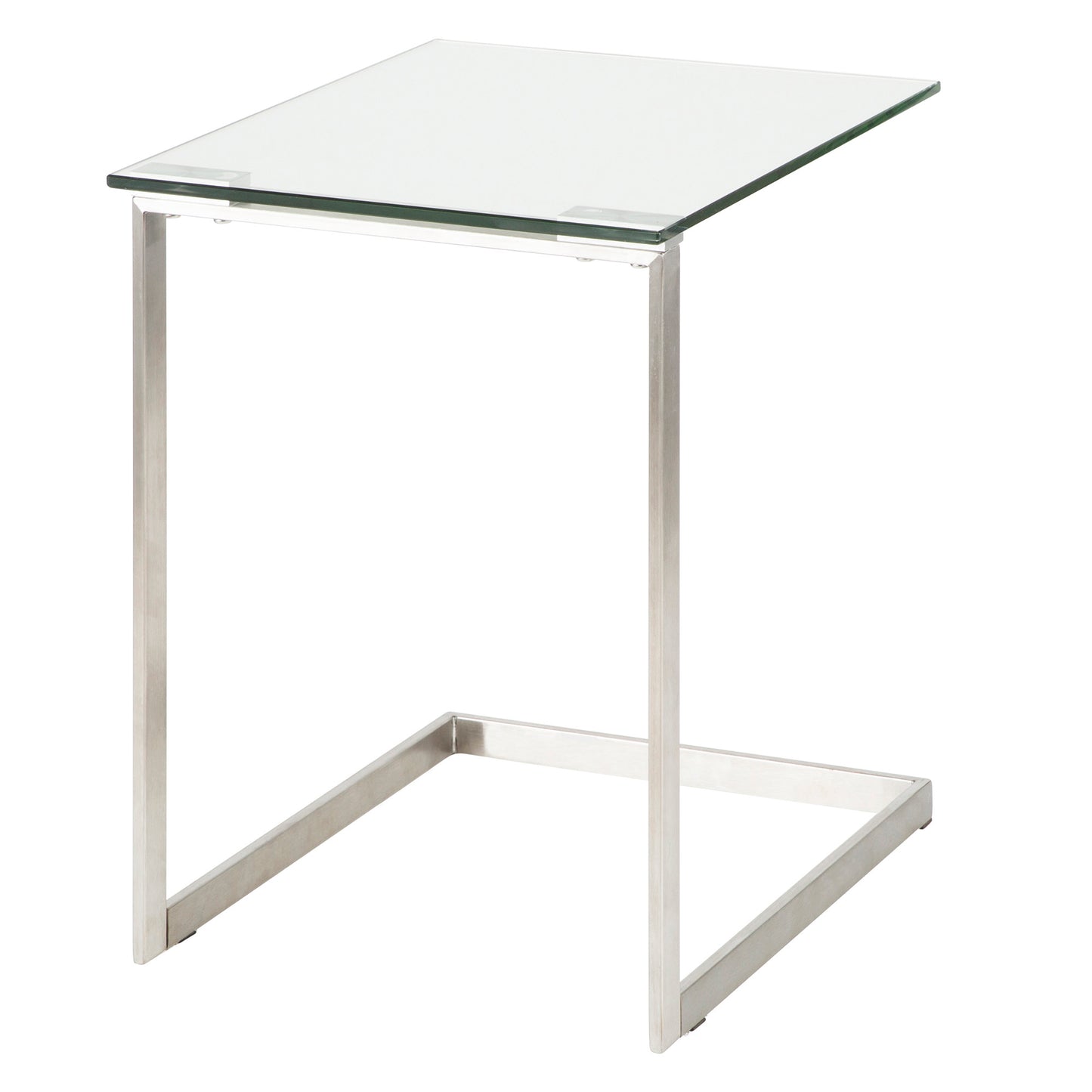 Zenn Contemporary End Table in Gold with Clear Glass