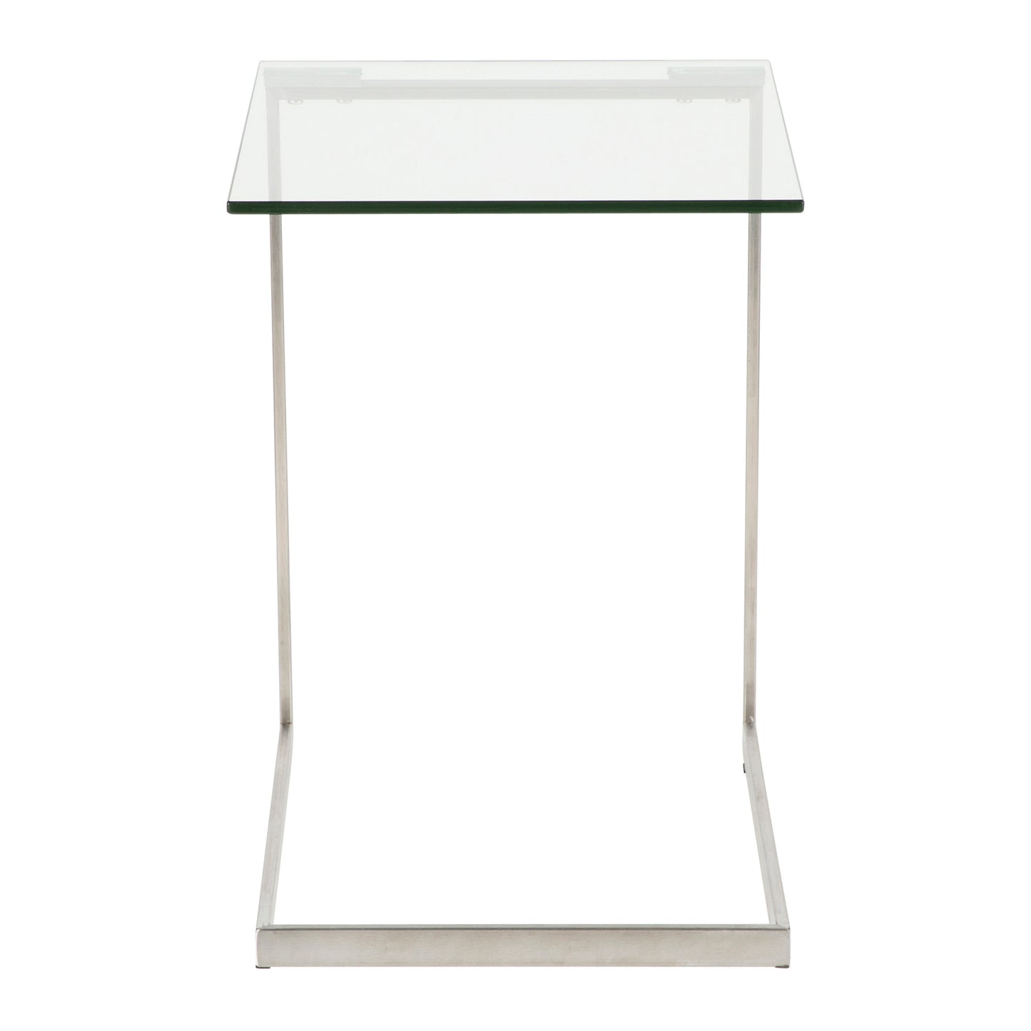 Zenn Contemporary End Table in Gold with Clear Glass