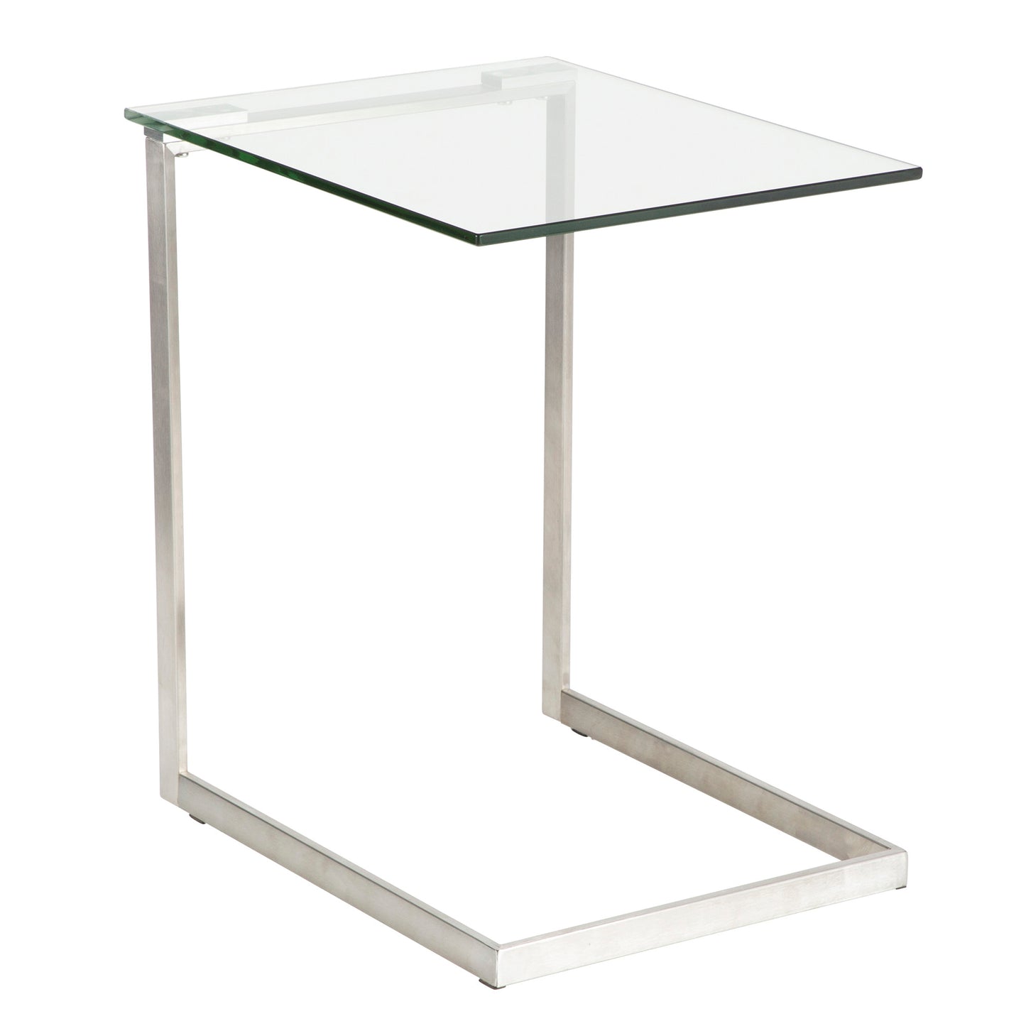Zenn Contemporary End Table in Gold with Clear Glass