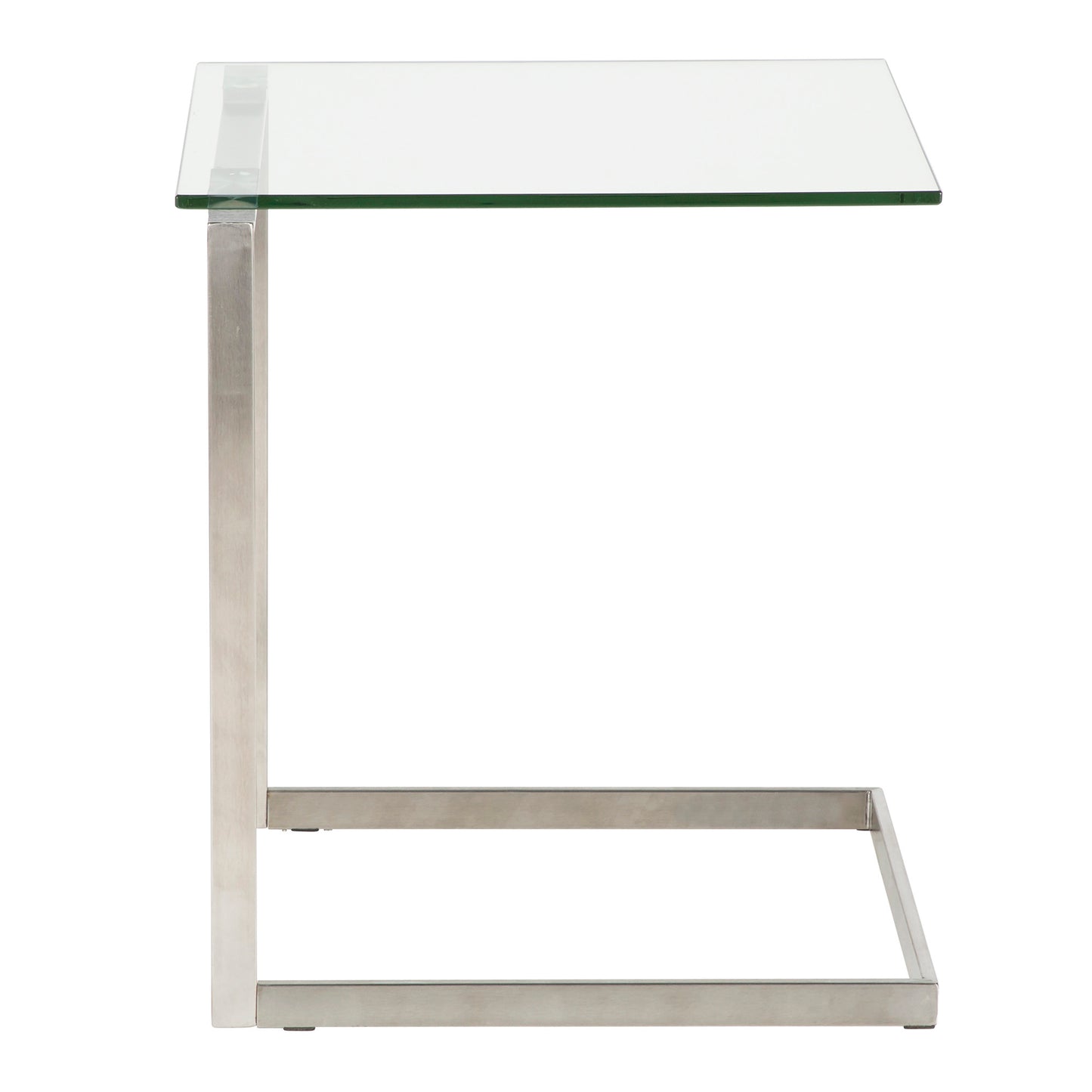 Zenn Contemporary End Table in Gold with Clear Glass