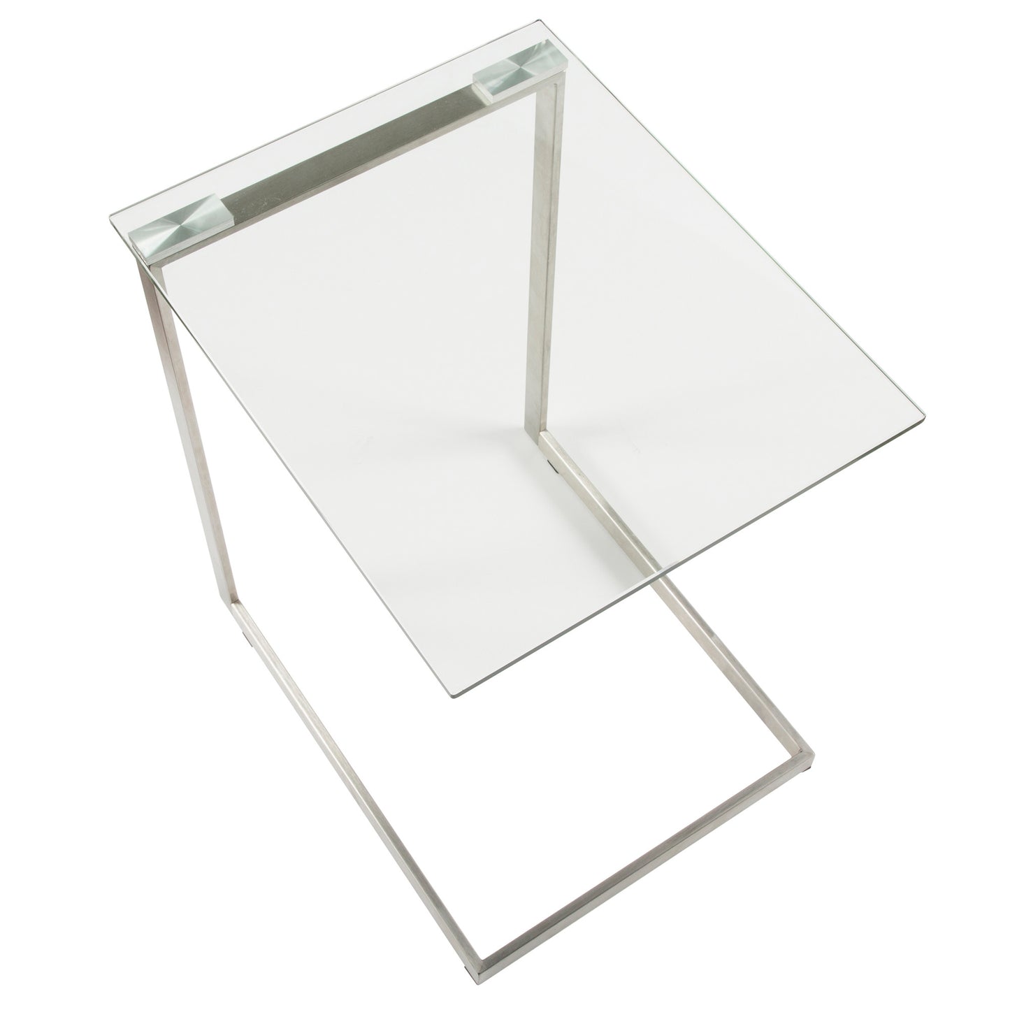 Zenn Contemporary End Table in Gold with Clear Glass