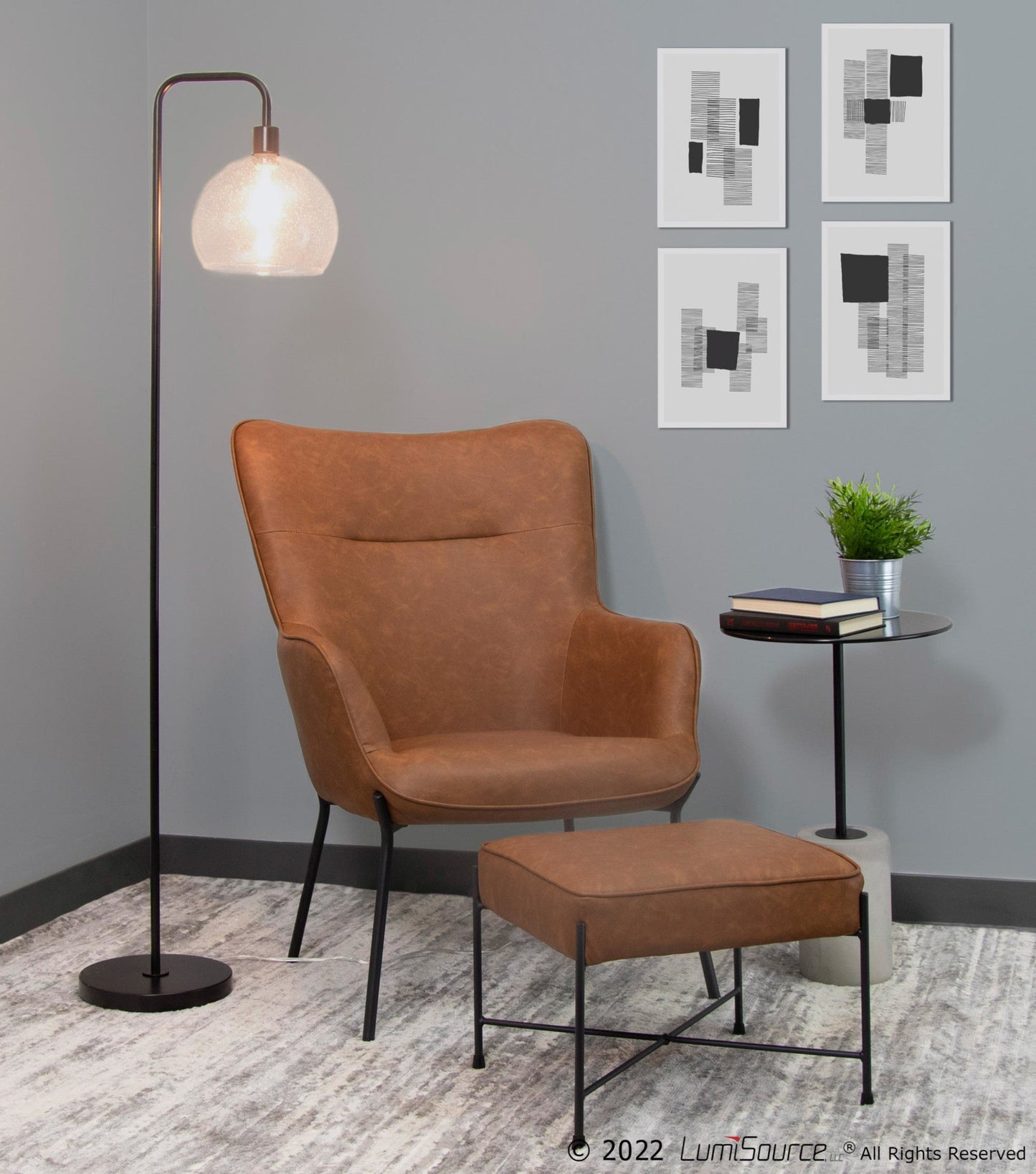 Lumisource Izzy Lounge Chair + Ottoman Set