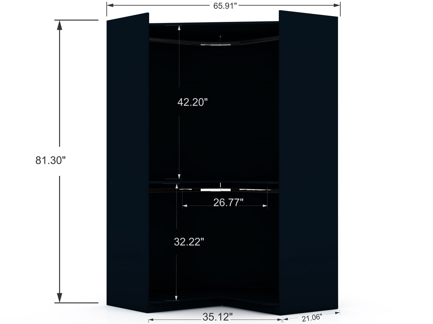 Manhattan Comfort Mulberry Wardrobe/ Armoire/ Closet - Set of 3