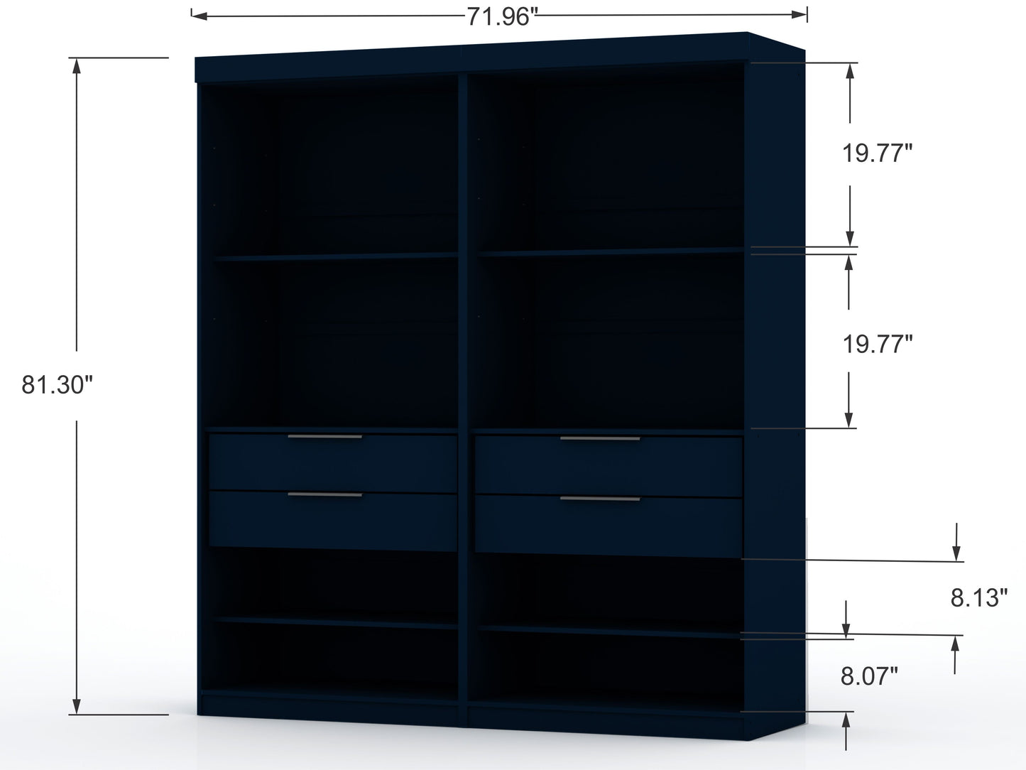 Manhattan Comfort Mulberry Wardrobe/ Armoire/ Closet - Set of 2