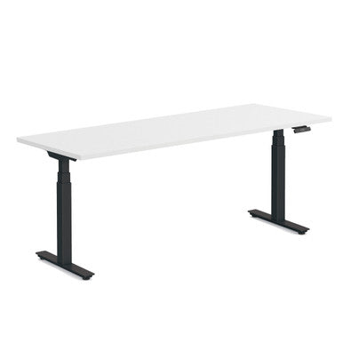 3-Stage, Deluxe Electric, Height Adjustable W Desk w/White Top - PLTHATFEET24 Included