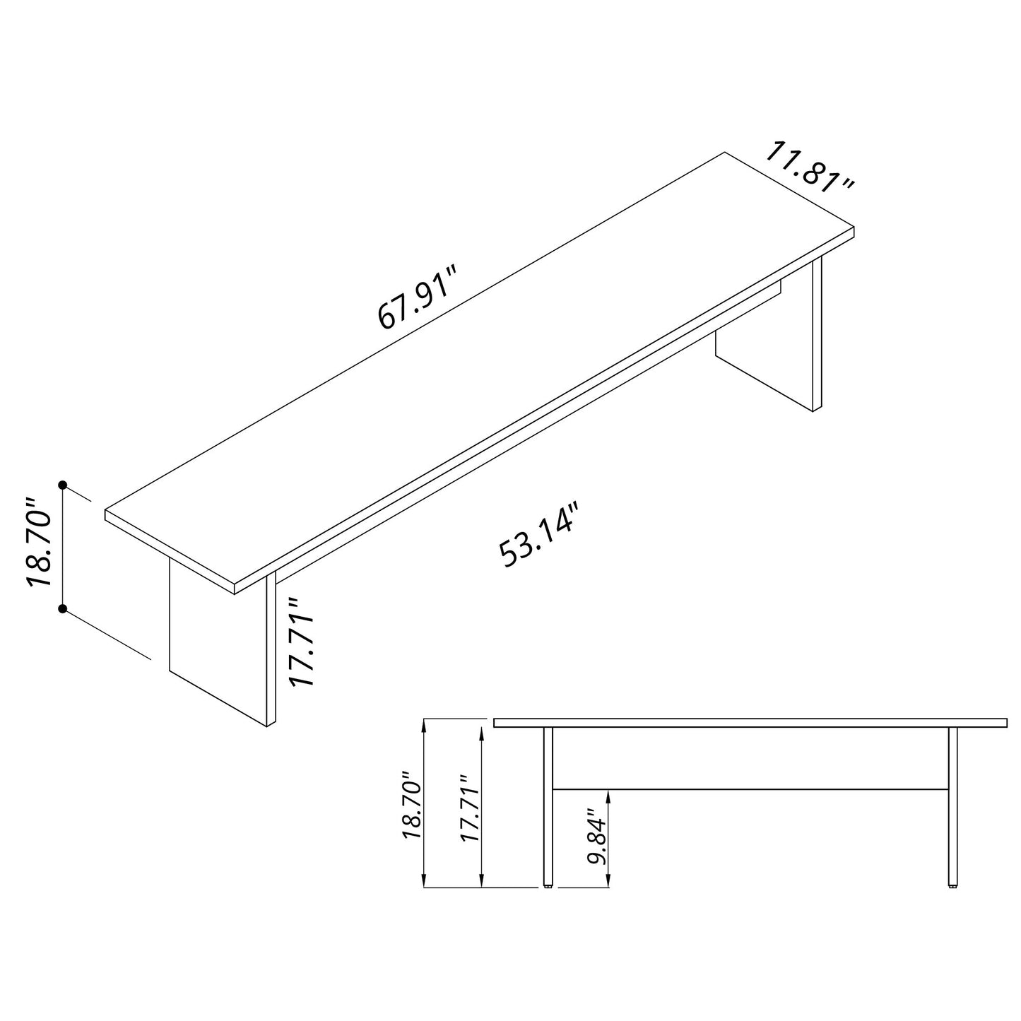 Manhattan Comfort Nomad Dining Bench