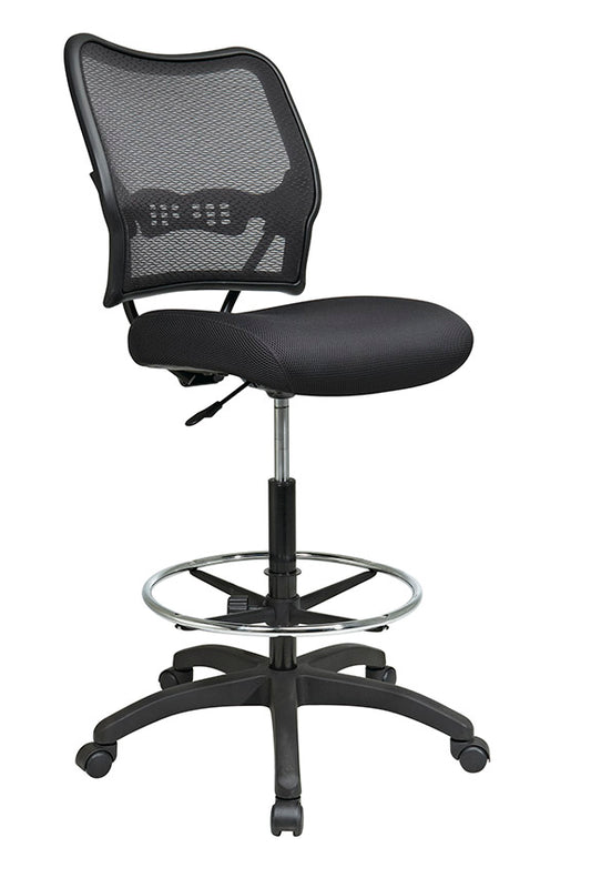 Deluxe Air Grid® Back Drafting Chair with Black Mesh Seat, Adjustable
Footring and Nylon Base