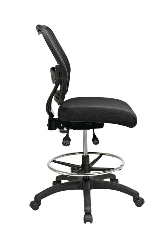 Deluxe Air Grid® Back Drafting Chair with Black Mesh Seat, Dual Function
Control, Adjustable Footring and Angled Nylon Base