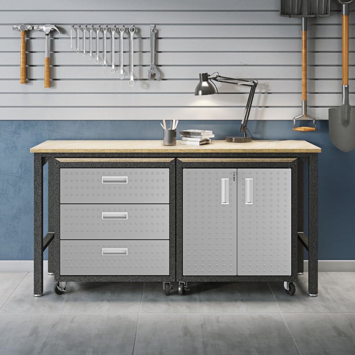 Manhattan Comfort 3-Piece Fortress Garage Set