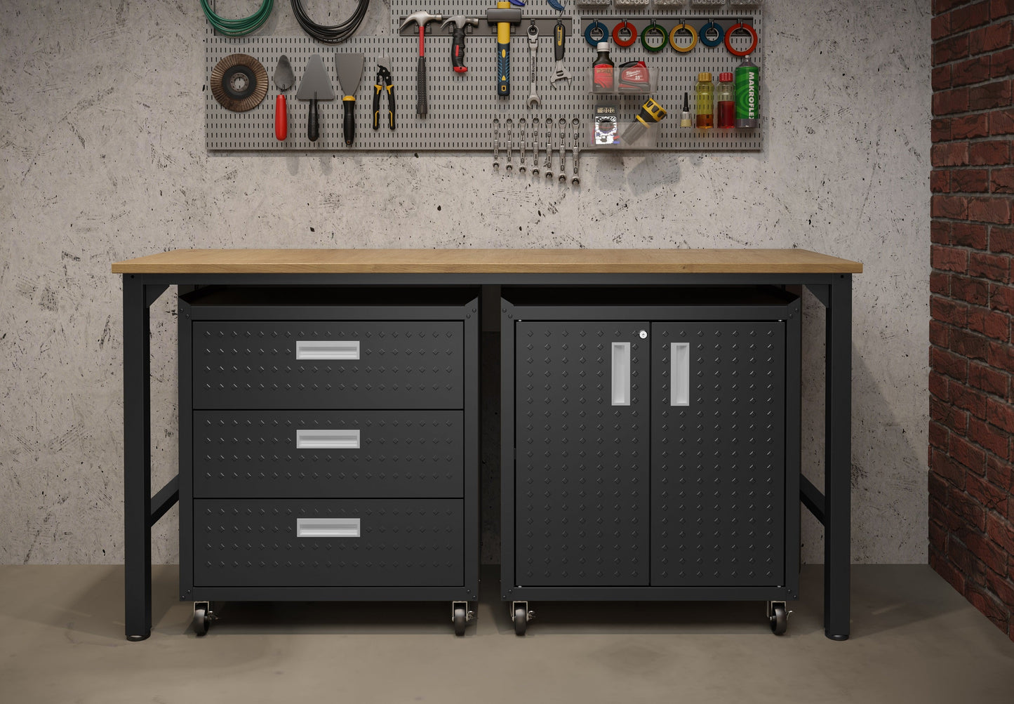 Manhattan Comfort 3-Piece Fortress Garage Set