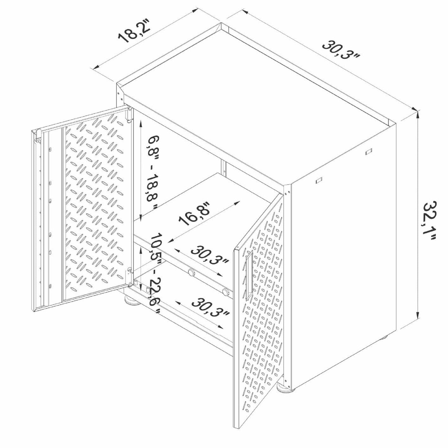 Manhattan Comfort 3-Piece Fortress Garage Set