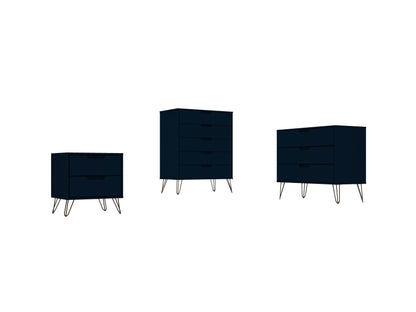 Manhattan Comfort 3-Piece Rockefeller Bedroom Dresser Set