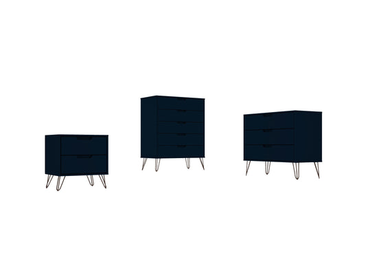 Manhattan Comfort 3-Piece Rockefeller Bedroom Dresser Set