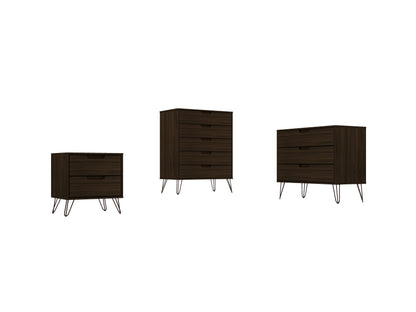 Manhattan Comfort 3-Piece Rockefeller Bedroom Dresser Set