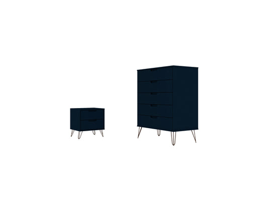 Manhattan Comfort 2-Piece Rockefeller Tall Dresser and Nightstand