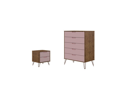 Manhattan Comfort 2-Piece Rockefeller Tall Dresser and Nightstand