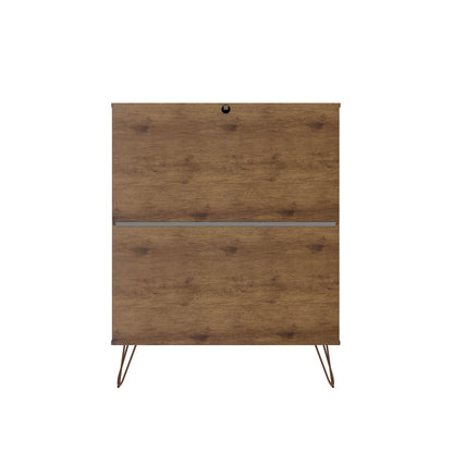 Manhattan Comfort 2-Piece Rockefeller Tall Dresser and Nightstand