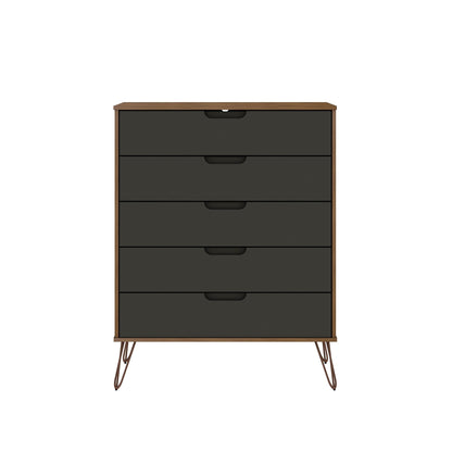 Manhattan Comfort 2-Piece Rockefeller Tall Dresser and Nightstand