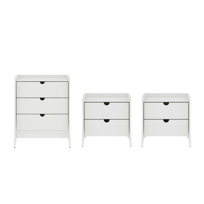 Manhattan Comfort 3-Piece Coney Dresser and 2 Nightstands
