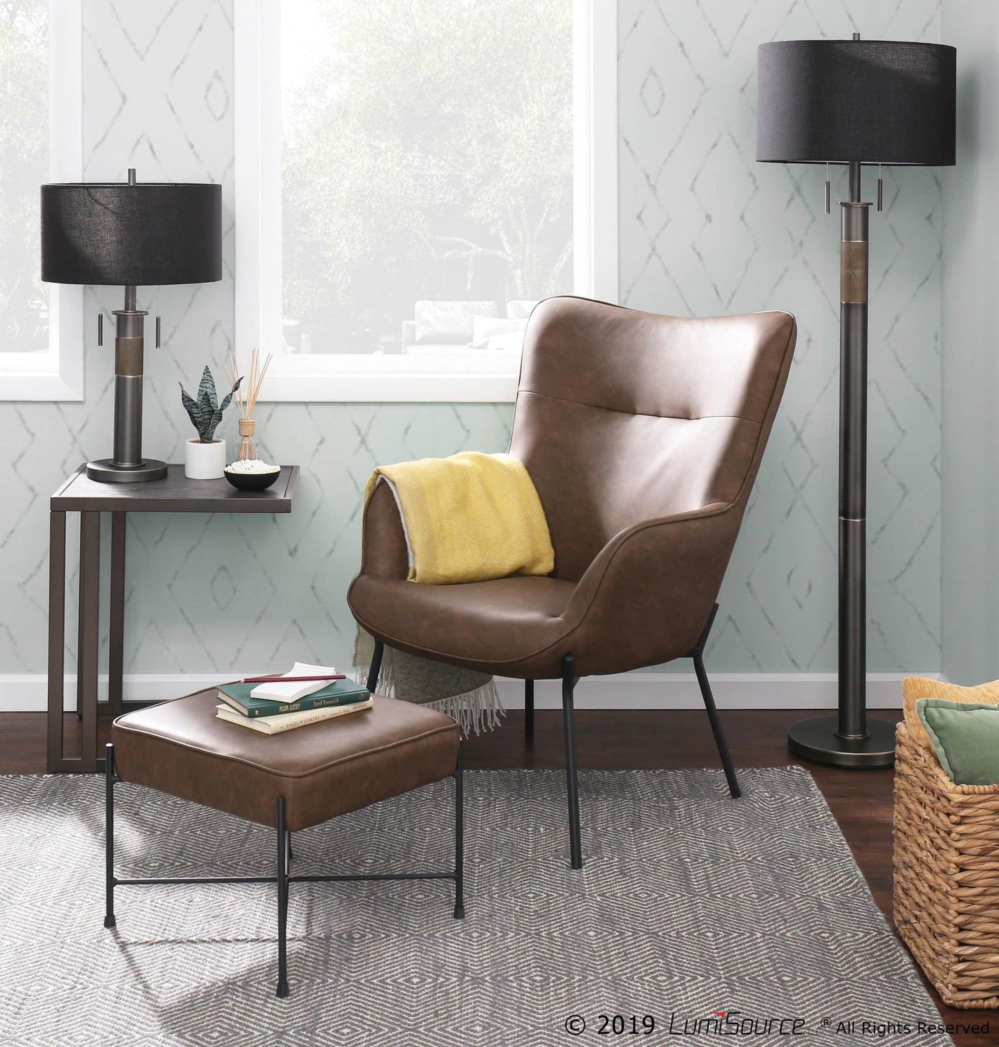 Lumisource Izzy Lounge Chair + Ottoman Set