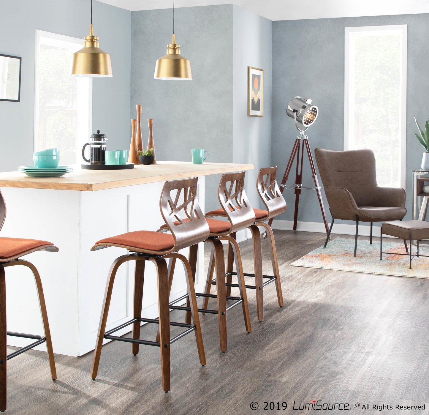 Lumisource Izzy Lounge Chair + Ottoman Set