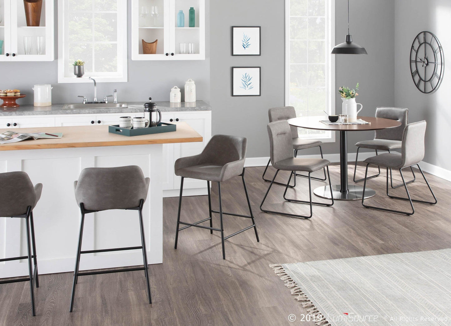 Majestic Office Furniture 24" Fixed-Height Counter Stool - Set of 2