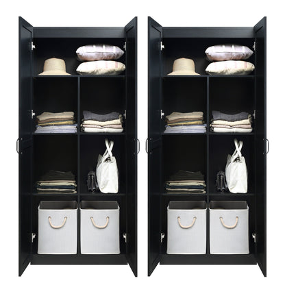 Manhattan Comfort Hopkins Storage Closet - Set of 2