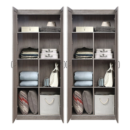 Manhattan Comfort Hopkins Storage Closet - Set of 2