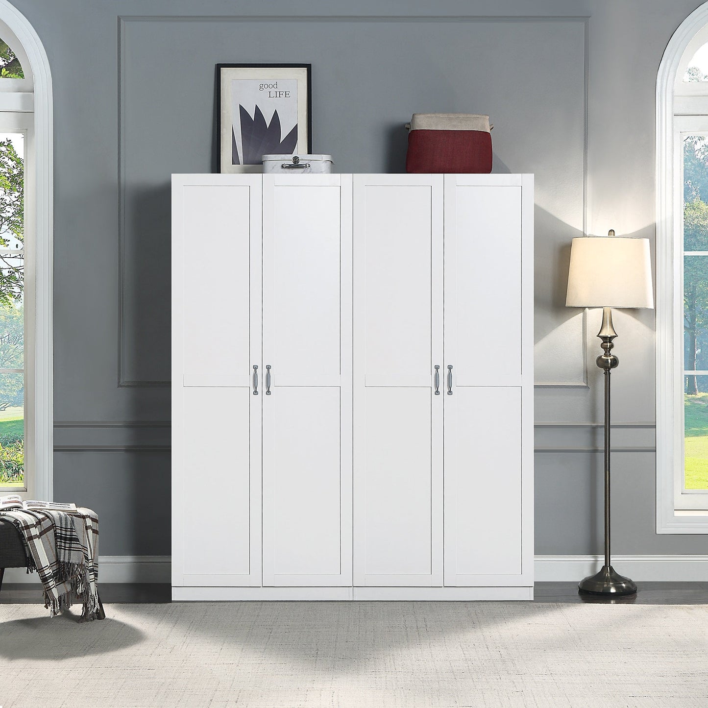 Manhattan Comfort Hopkins Storage Closet - Set of 2