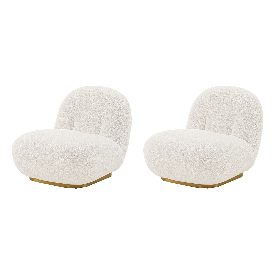 Manhattan Comfort Modern Edina Chenille Accent Chair in White