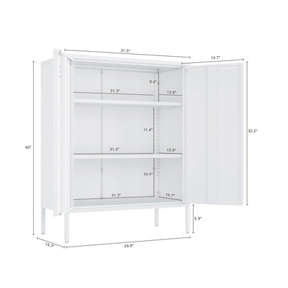 Manhattan Comfort 2-Piece Naomi Accent Cabinet and Storage Cabinet